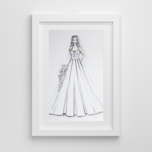 Bridal wedding illustration framed